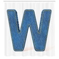 thumbnail image 3 of Ambesonne Letter W Shower Curtain, Symmetrical Sign W, 69"Wx75"L, Blue Yellow, 3 of 3
