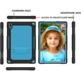 thumbnail image 2 of Hoibon for Vastking KingPad K10 Pro 10.1 inch Tablet Shockproof Kids Friendly Protective Case+Shoulder Strap Kickstand for BYYBUO SmartPad A10/K10 Pro/Z10/VVL T2 Android 11/Oangcc 10.1" - Black+Blue, 2 of 6