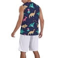 thumbnail image 2 of Naloa Cartoon Dinosaur Basketball Jersey Reversible Men's Mesh Athletic Sports Shirts Training Practice S-4XLX-Large, 2 of 6