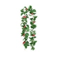 thumbnail image 3 of 6 Ft Christmas Garland with Lights, Cedar Garland Soft Bendable Cypress Garland Christmas Decorations with Pinecone Red Berry Greenery Christmas Garland for Mantle Table Home The Holiday, 3 of 6