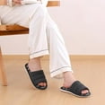 thumbnail image 2 of Soft Cotton Open-Toe House Slippers for Women and Men, Indoor Comfort Bedroom Shoes, 2 of 14