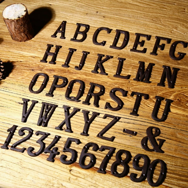 Ruiboury Metal Letters House Numbers Not Easy To Fade Easy To Install Metal House Number Plaque Iron Decoration Doorplate B17--J 1Set
