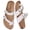 White, variant on Litfun Suede Cork Footbed Sandals for Women Summer Arch Support Slide Sandals with Adjustable Buckles, Brown