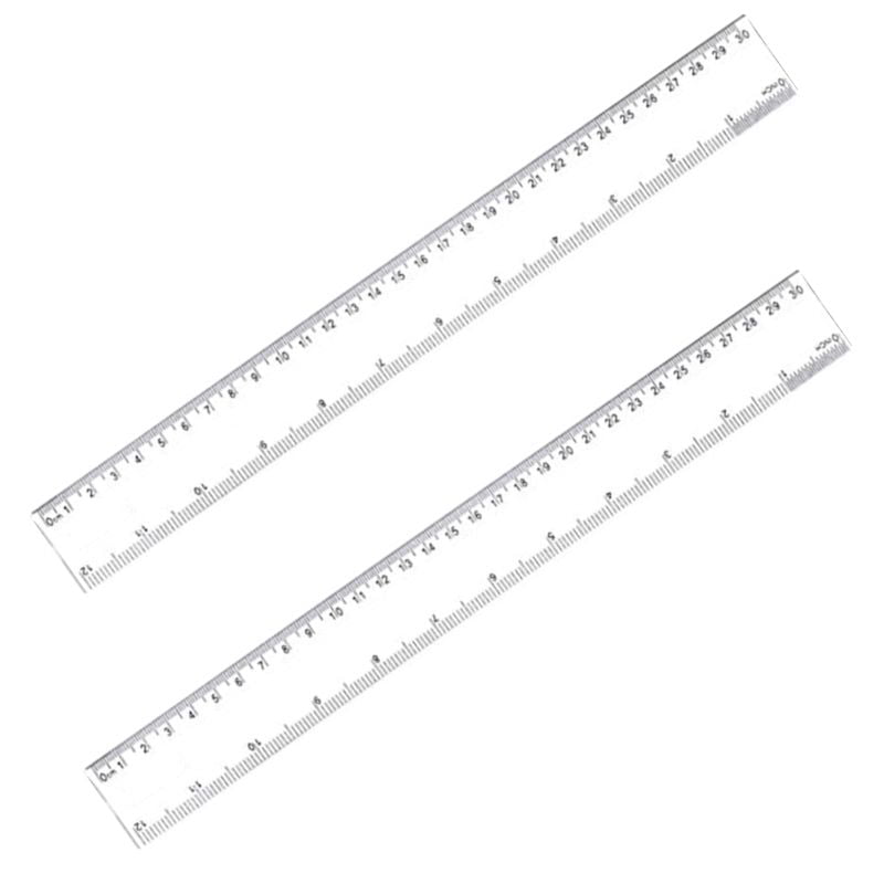 2 Pack 12 Inches Blue Plastic Ruler Straight Ruler Plastic Measuring Tool for Student School Office 