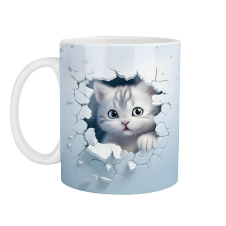 HBYJLZYG Coffee Cup Ceramic White Cup Office Coffee Cup Gift Lens Coffee Cup