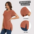 thumbnail image 2 of TEMOFON Tops for Women Short Sleeve Shirts Round Neck Tops Casual Short Sleeve for Women Tunic Tops Trendy Loose Ladies Shirts Blouses, 2 of 6