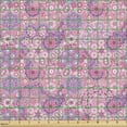 thumbnail image 2 of Ambesonne Bohemian Fabric by the Yard Upholstery, Flower Folklore, 1 Yard, Dried Rose Pink, 2 of 5