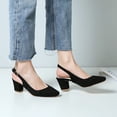 thumbnail image 5 of SACFOF Women's Pointed Toe Block Heel Pumps Slingback Chunky Slip On Low Mid Heel Closed Toe, 5 of 6
