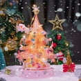 thumbnail image 5 of Phenas Pink Christmas Tree Building Blocks Toy Kit -675 Pieces, Collectible Xmas Music Box Gifts for Kids, 5 of 13