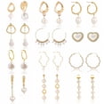 thumbnail image 4 of Pendientes de temperamento simple de perla de agua dulce natural de imitación retro Pendientes de perla de alto sentido Pendientes de mujer, 4 of 5