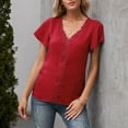 thumbnail image 5 of Lindreshi Short Sleeve Shirts for Women Women Summer Fashion Casual T-Shirt V-Neck Short Sleeve Tops Blouse, 5 of 6