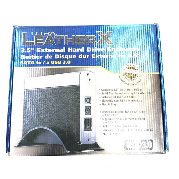 New Genuine Ultra LeatherX 3.5" External USB 3.0 Hard Drive Enclosure U12-40901