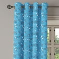 thumbnail image 2 of Ambesonne Geometrical Grommet Curtain, Lines Dots Circles, 50" x 108", Turquoise Red and White, 2 of 6