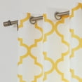 thumbnail image 4 of Quality Home Oxford Basketweave Reverse Moroccan Print Curtains – Stainless Steel Nickel Grommet Top – Yellow – 52"W x 84"L - (Set of 2 Panels), 4 of 4