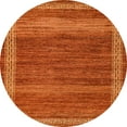 thumbnail image 1 of Ahgly Company Machine Washable Indoor Round Abstract Neon Orange Area Rugs, 7' Round, 1 of 7