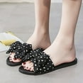 thumbnail image 2 of zttd summer women's flat fashion casual polka dot bow roman sandals women's slipper a, 2 of 4