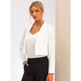 thumbnail image 2 of Chaqueta de Manga Larga para Mujer Blazer Corto con Solapa para Negocios blanco M, 2 of 6