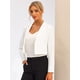 thumbnail image 2 of Chaqueta de Manga Larga para Mujer Blazer Corto con Solapa para Negocios blanco M, 2 of 6