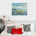 thumbnail image 5 of JRXY  Flowers Wall Art Canvas White Daisy Floral Painting Blue Coastal Landscape Picture, Modern Large Size Framed Artwork for Living Room Bedroom Bathroom Dinning Room Home Wall Decor picture 2, 5 of 6