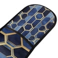 thumbnail image 4 of Yayeee Double Oven Mitt Kitchen Heat Resistant Baking 35" x7" Quilted Glove, Blue Hexagon Pattern, 4 of 6