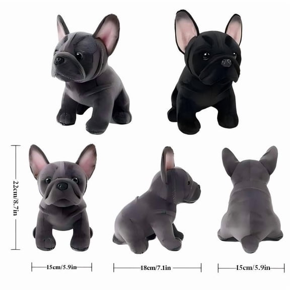 ToyKingdee Realistic French Bulldog Stuffed Animal, Lifelike Plush Dog Toy for Kids and Pet Lovers, Adorable Companion for Playtime and Home Decor