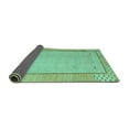thumbnail image 2 of Ahgly Company Indoor Square Abstract Turquoise Blue Modern Area Rugs, 7' Square, 2 of 4