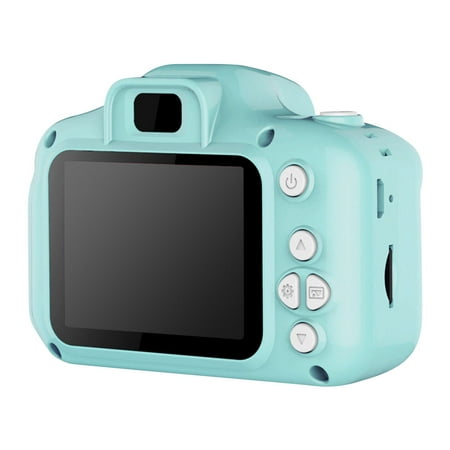 Digital Camera Kids 2\-inch LCD Display Digital Camera Children Rechargeable Cartoon Recorder Green