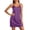 Purple, variant on Umfun Silky V-Neck Slip Dress for Women - Double Spaghetti Strap Mini Bodycon for Daily Wear, Night Outs, Layering, and Effortless Evening Style