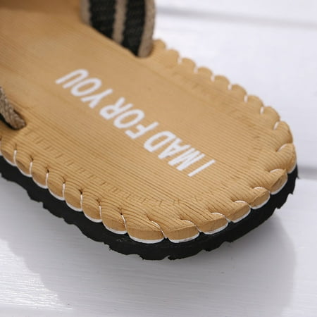 BinBiL Mens Leather Flip Flops  Thong Sandals Comfort Slippers for Beach
