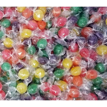 Assorted Sour Fruit Flavored Primrose Hard Candy Balls, Orange, Grape, Lemon, Lime and Cherry Flavored Hard Candies, Individually Wrapped, Bulk 3 Pounds (Best Fruit Flavored Hard Candy)