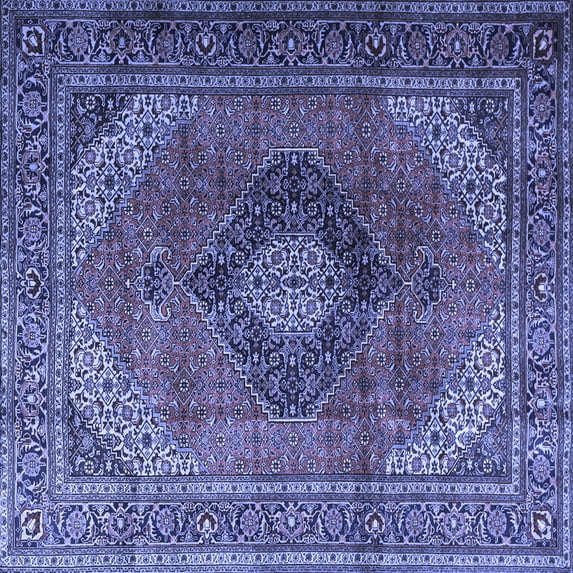 Ahgly Company Indoor Square Medallion Blue Traditional Area Rugs, 8' Square