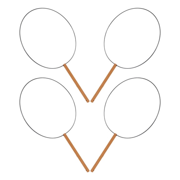 OULII 4-Pack Handheld Fan Frames with Short Handles, Iron Craft Fans for Home, Office, and Outdoor Use
