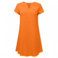 thumbnail image 2 of TIMIFIS Robe Mini Décontractée à Manches Courtes Col en V pour Femmes, Couleur Unie, Vacances Chaudes, 2 of 6