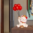 thumbnail image 3 of Colección de estatuas de gato de la suerte, decoración de Feng Shui chino, adorno de mesa de resina para Estilo B, 3 of 9