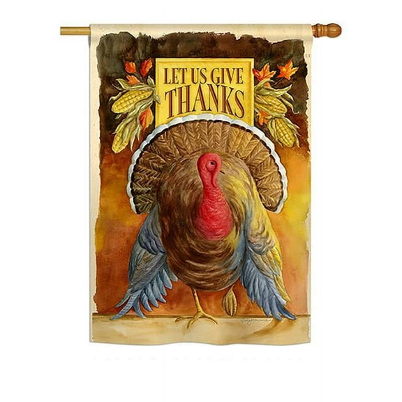 Breeze Decor BD-TG-H-113066-IP-BO-DS02-US Let Us Give Thanks Fall - Seasonal Thanksgiving Impressions Decorative Vertical House Flag - 28 x 40 in.