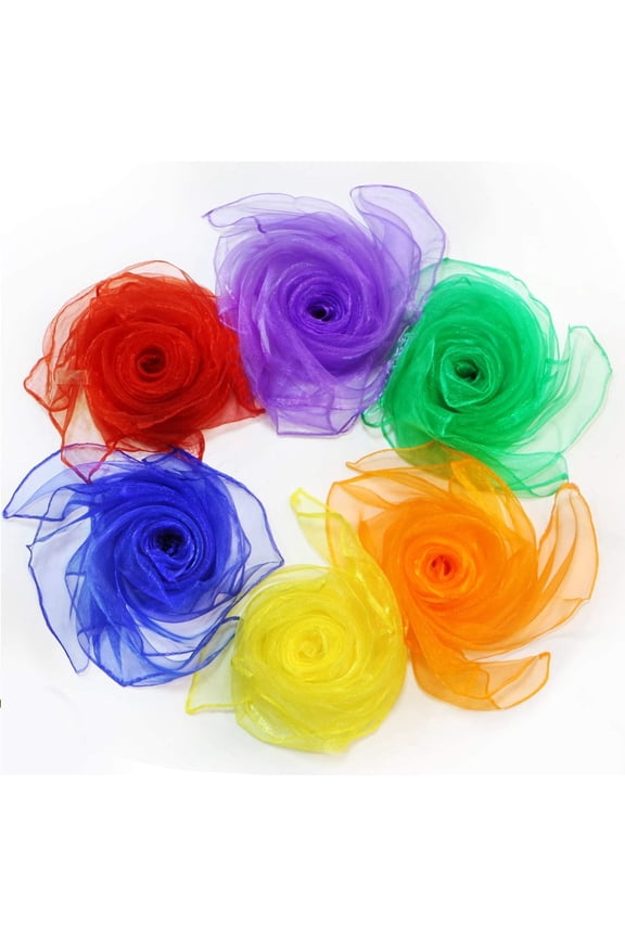 12Pcs Dance Juggling Scarves, Silk Square Play Scarves - Performance Props Musical Instrument Accessories