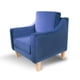 thumbnail image 2 of Sillón Menken SofaMatch, Tela de Terciopelo, Patas Natural azul Unitalla, 2 of 5
