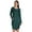 Dark Teal Green, variant on Long Sleeve Midi Tshirt Dress With Pockets Plus Size High Low Baggy Jersey Dress