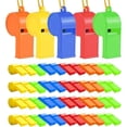thumbnail image 1 of Silbatos deportivos de plástico (Pack 48 uds.), sonido ultra fuerte 120dB, con cordón, colores surtidos para entrenadores y fiestas, 1 of 7