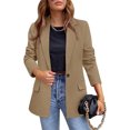thumbnail image 1 of MAWCLOS Manteau pour Femmes, Blazer à Manches Longues, Vestes de Bureau, Manteau de Travail Décontracté, Kaki G, 1 of 3