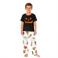 thumbnail image 2 of Matching Family Halloween Pajamas Set Candy Witch Hat Short Sleeve Horror Loungewear Skull Pumpkin Spooky Wide Leg Pjs, Kids:8 Years, 2 of 4
