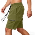 thumbnail image 4 of Besolor Men's Summer Cargo Shorts Drawstring Elastic Waist Wide Leg Casual Loose Workout Athletic Short Pants with Pocket(X-Large,Army Green), 4 of 5