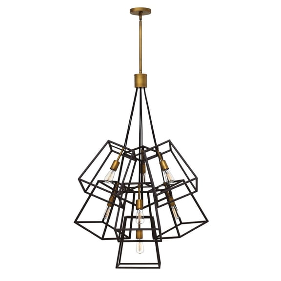 7 Light Multi-Tier Foyer In Transitional-Industrial Style 27.75 Inches Wide By 46.25 Inches High-Bronze Finish Hinkley Lighting 3357Bz