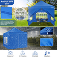 thumbnail image 4 of HOTEEL 10x10 Heavy Duty Canopy Tent with 4 Sidewalls,Pop up Commercial Gazebo, Waterproof Outdoor Tents with Roller Bag, Blue, 4 of 10