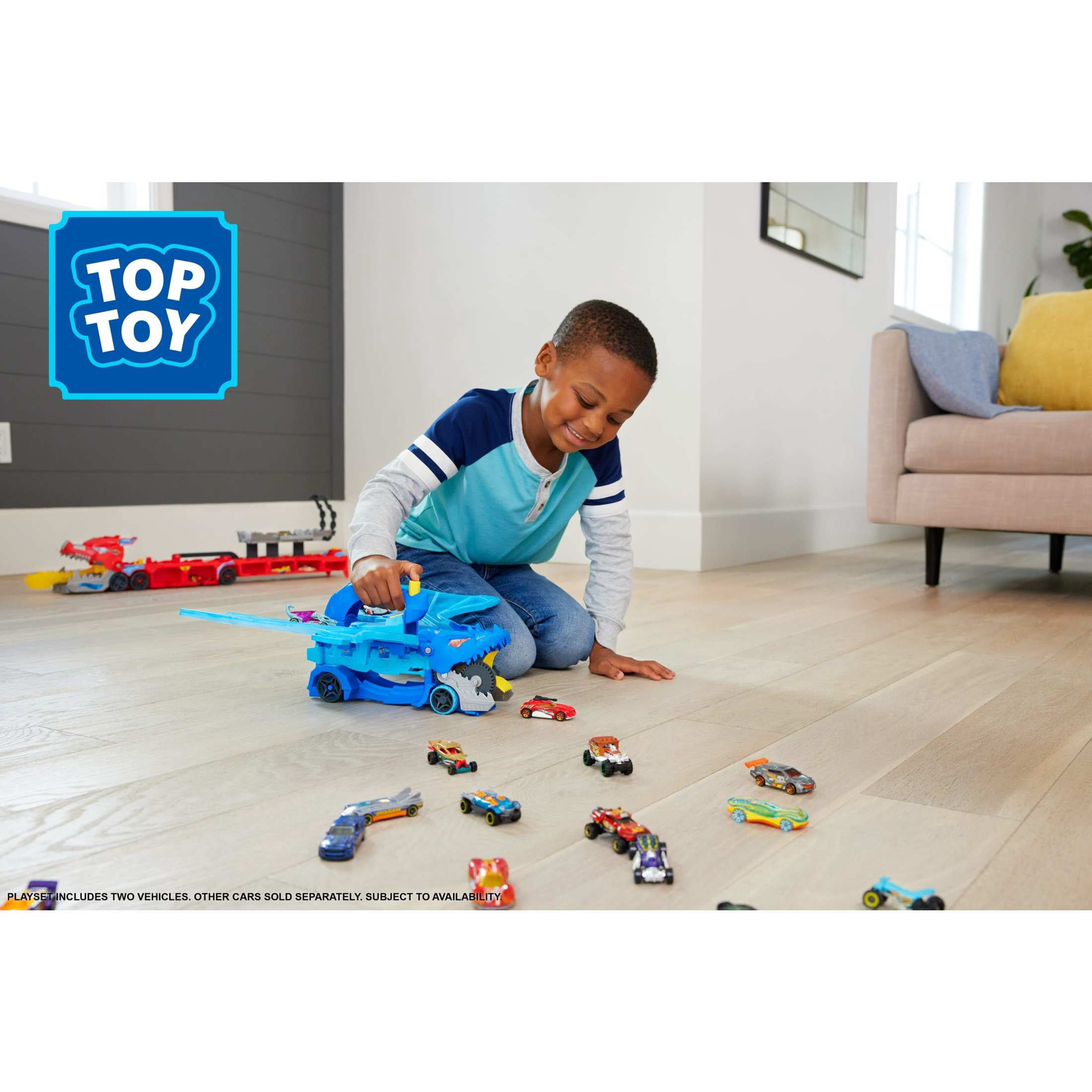 Hot Wheels City Hot Wheels Ultimate Dual Dragon Transporter & 2 1:64 Scale Toy Cars