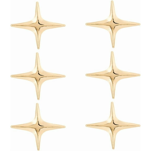 6Pcs Gold Star Brooch Pin Cross Star Lapel Brooch Pin Four-pointed Stars Brooches Alloy Fashion Simple Broochpin Lucky Pin Broochpin
