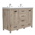 thumbnail image 6 of 47'' Wooden Bathroom Vanity with Double Ceramic Sink Freestanding Storage Cabinet with 6 Drawers, 6 of 10