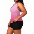 thumbnail image 7 of LEKWK Tankini Swimsuits for Women Gradient Halter Neck Tummy Control Soft Breathable Bathing Suits for Beach Vacation Holiday, 7 of 7