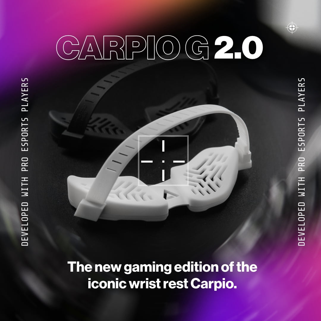 DELTAHUB Carpio G2.0 - Advanced Ergonomic Right-Handed Gaming Wrist Rest for Mouse - Superior Support for Serious Gamers - Anti-Fatigue, Smooth Glide (Small, Right, Black)