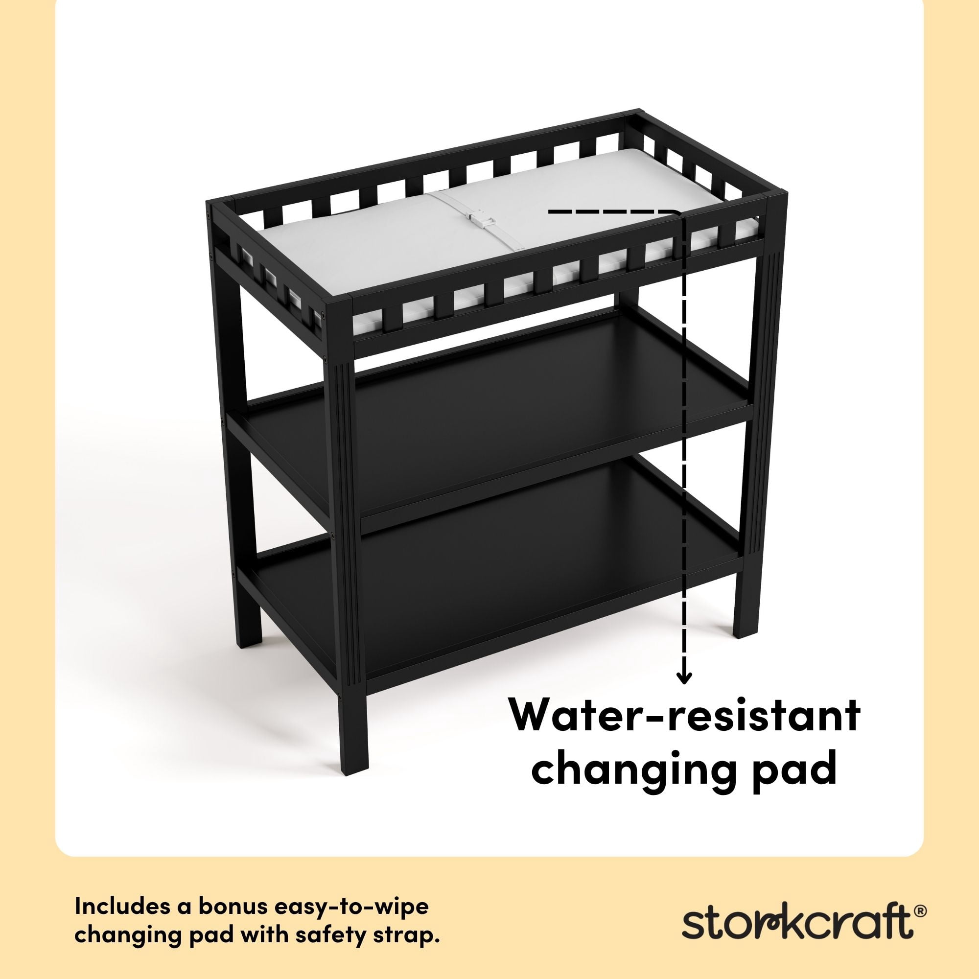 Storkcraft Morningside Infant Changing Table, Black